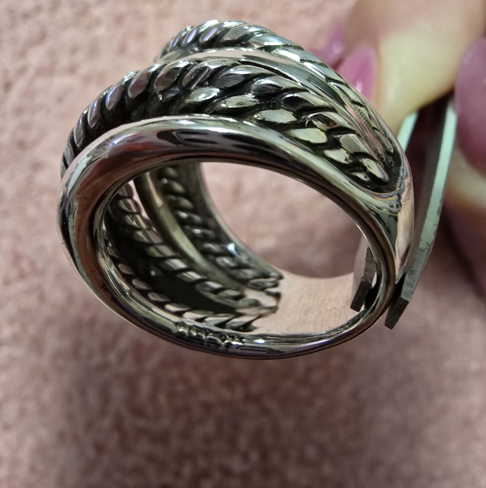 David Yurman- Wide Sterling Silver Crossov… - Picture 9 of 12